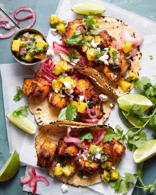 Spicy Thrasher Shark Tacos with Mango Salsa