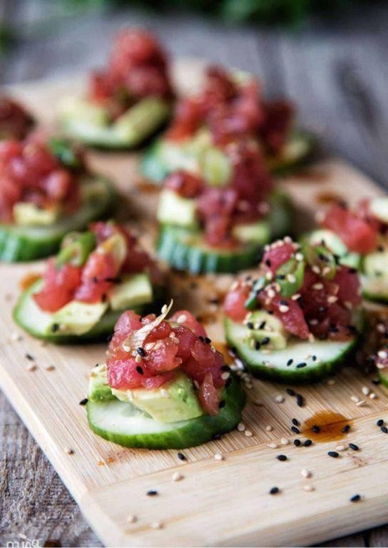 Spicy Tuna Cucumber Bites