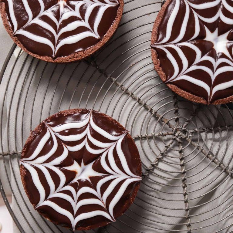 Spiderweb Chocolate Tart