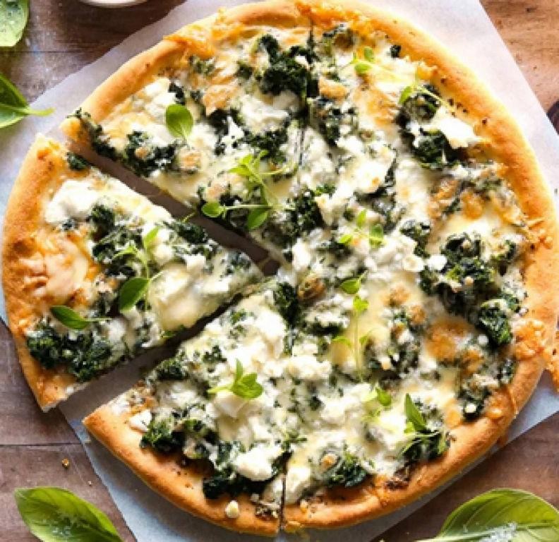 Spinach and Feta Breakfast Pizza