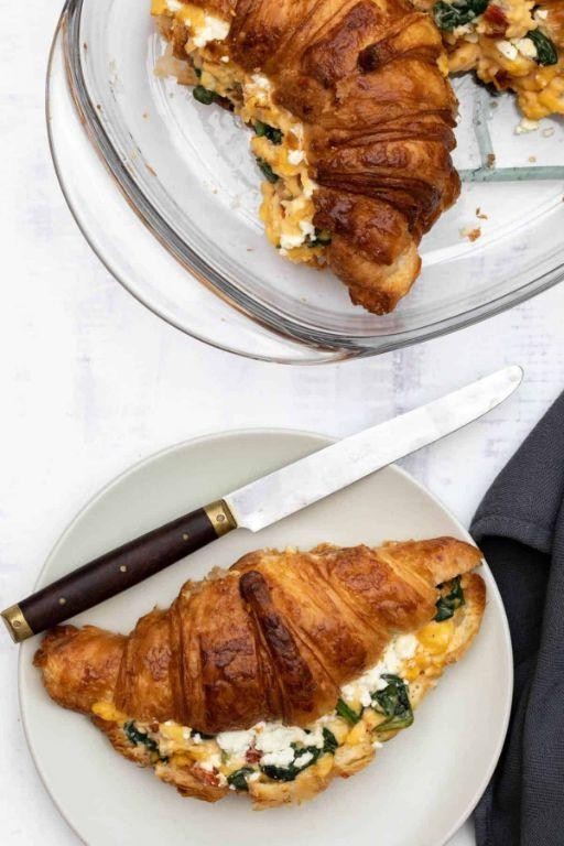Spinach and Feta Croissant Sandwich