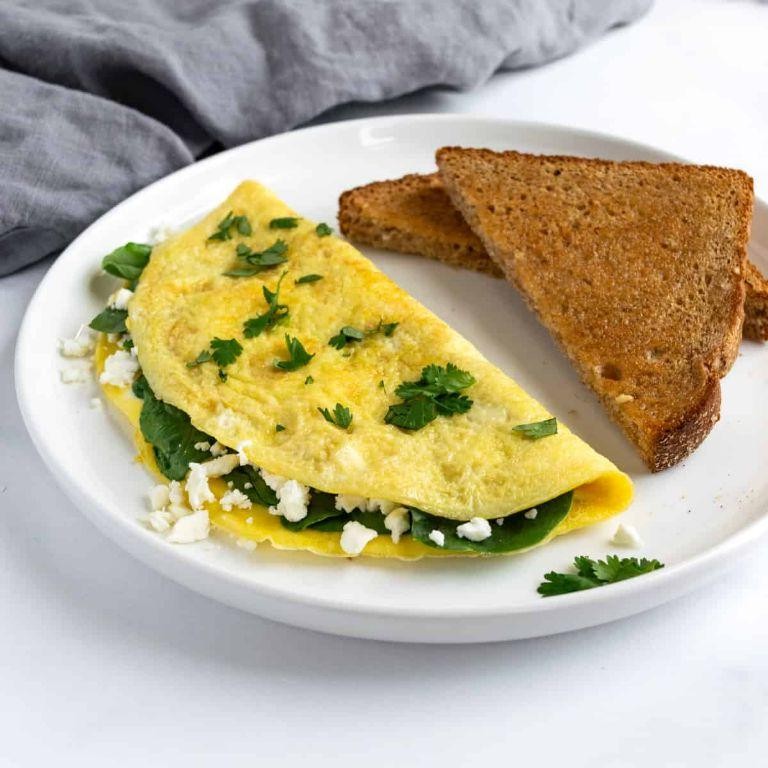 Spinach and Feta Stuffed Omelette