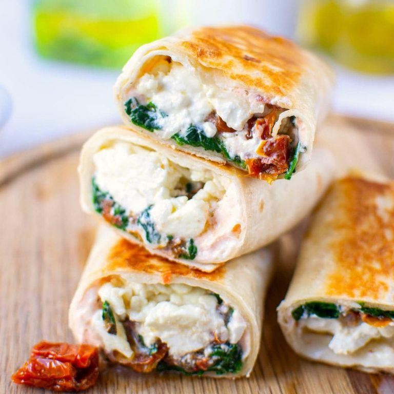 Spinach and Feta Stuffed Veggie Wrap