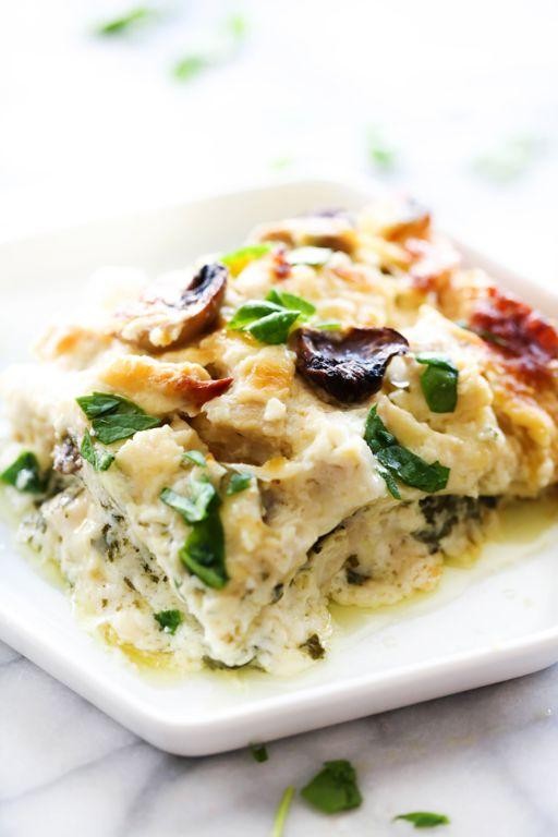 Spinach and Mushroom Alfredo Lasagna