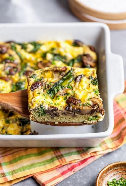 Spinach and Mushroom Gluten Free Breakfast Casserole