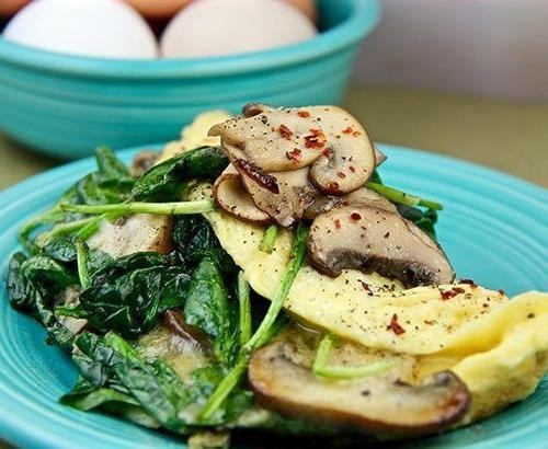 Spinach and Mushroom Omelette