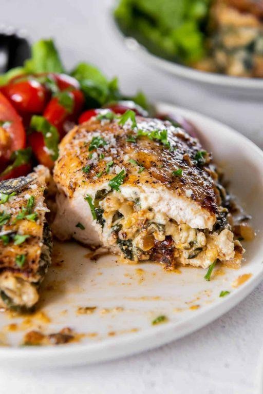 Spinach and Ricotta Stuffed Chicken Casserole
