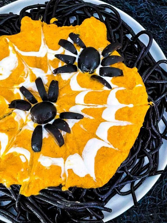 Spooky Spiderweb Pasta with Marinara Sauce