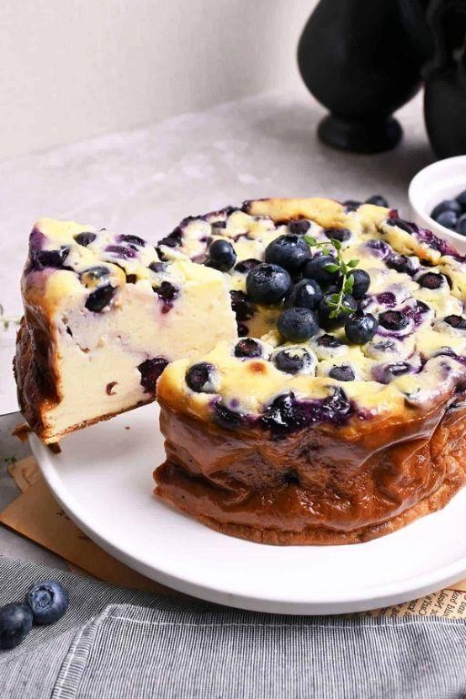 Steamed Blueberry Yogurt Cake