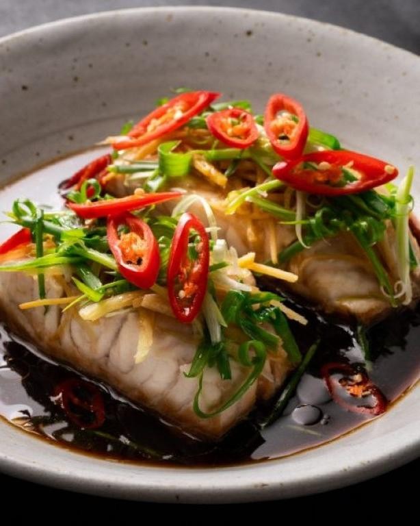 Steamed Fish with Ginger and Soy