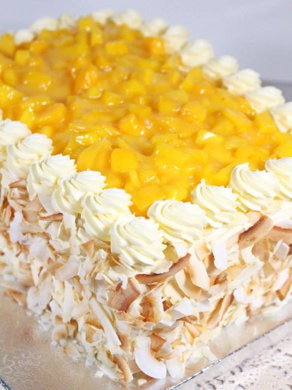 Steamed Mango Coconut Cake