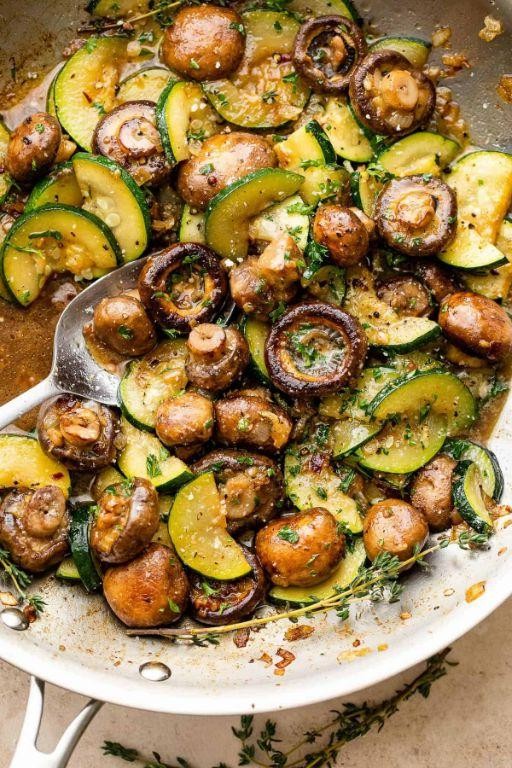 Steamed Zucchini and Mushroom Mix