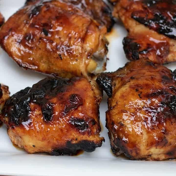 Sticky Bourbon BBQ Chicken Thighs