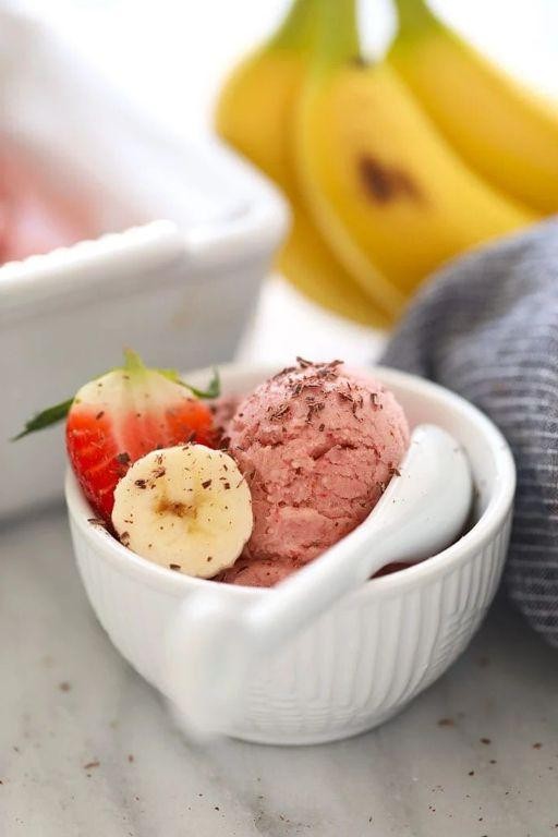 Strawberry Banana Protein Ice Cream