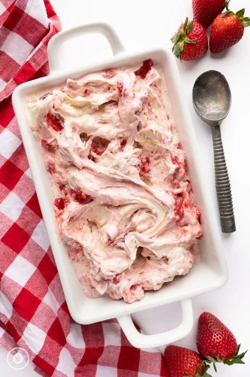 Strawberry Cheesecake Keto Ice Cream