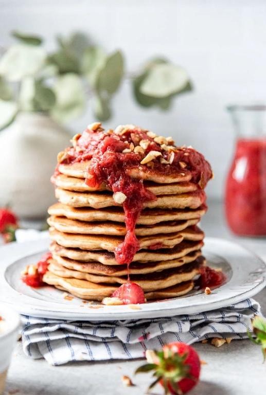 Strawberry Rhubarb Pancakes