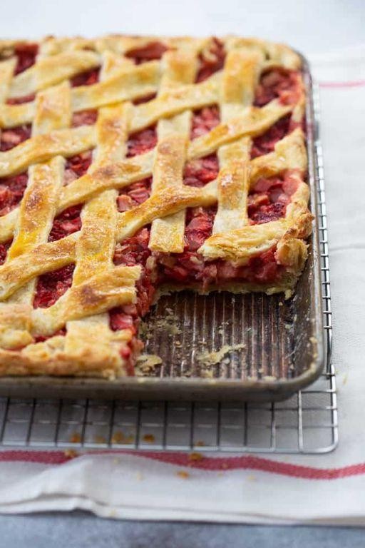 Strawberry Rhubarb Slab Pie