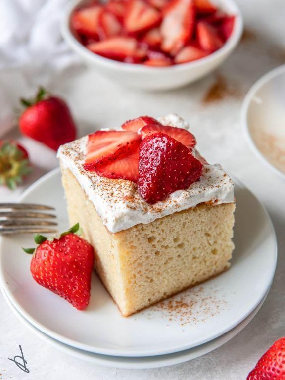 Strawberry Tres Leches Cake with Fresh Berries