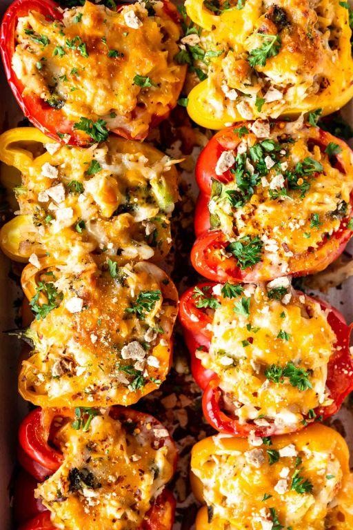 Stuffed Bell Peppers with Chicken and Rice