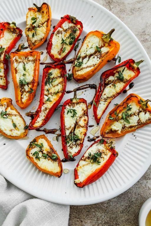 Stuffed Mini Bell Peppers with Goat Cheese