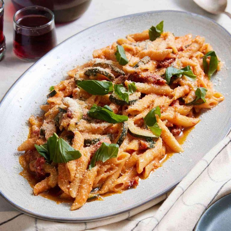 Sun-Dried Tomato and Basil Zucchini Pasta