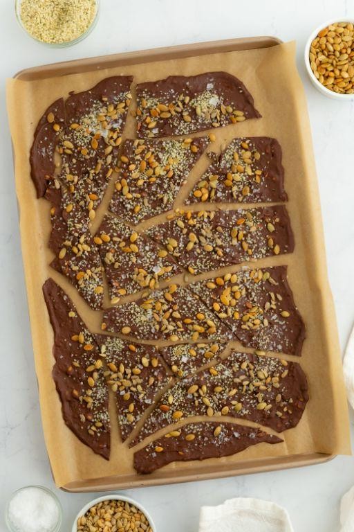 Sunflower Seed and Dark Chocolate Bark