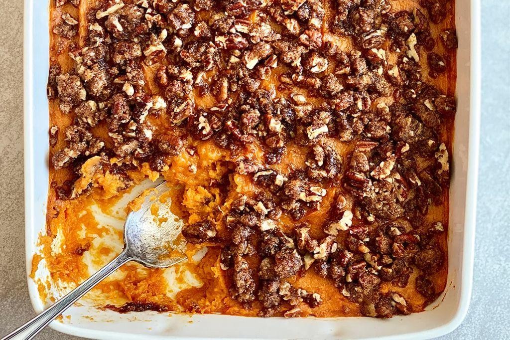 Sweet Potato Casserole with Pecan Streusel