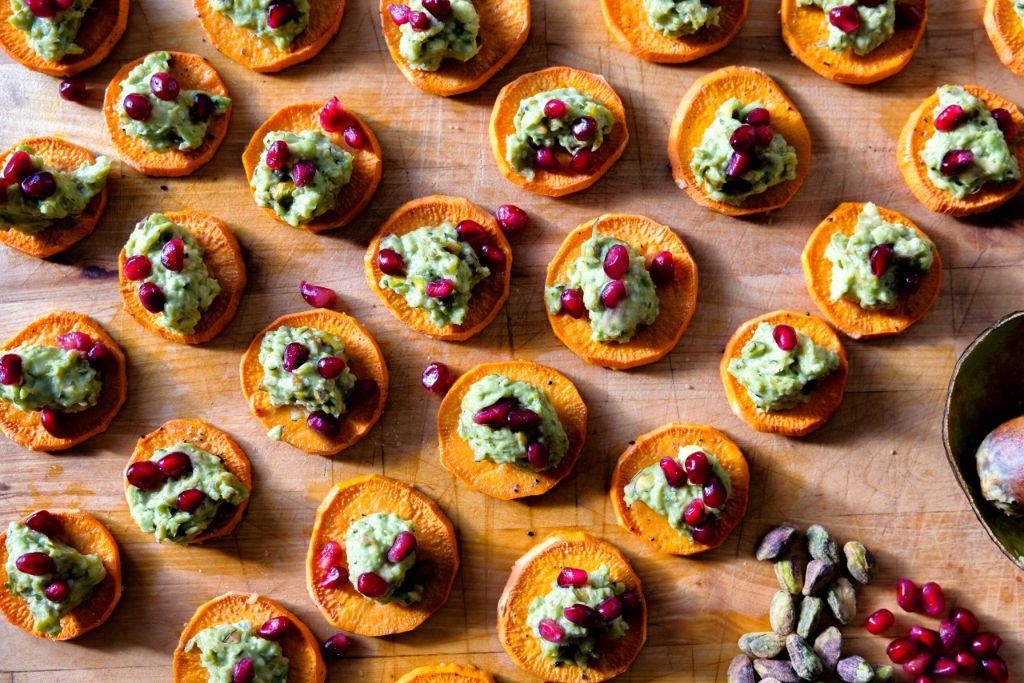 Sweet Potato Rounds with Guacamole