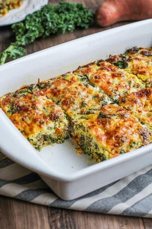 Sweet Potato and Kale Gluten Free Breakfast Casserole