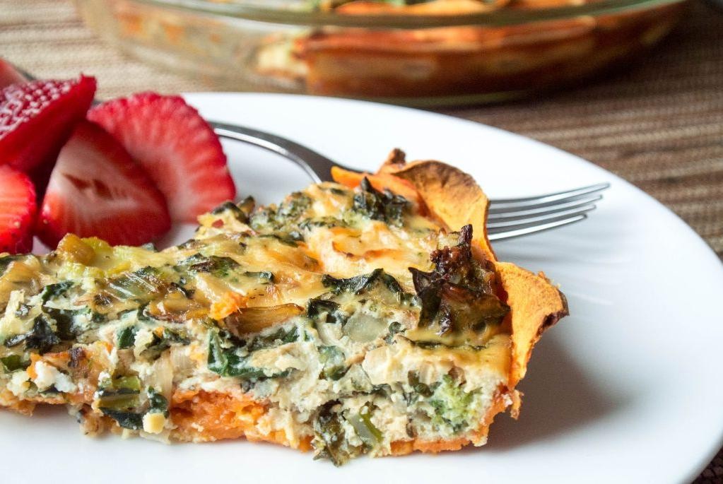 Sweet Potato and Kale Vegetarian Quiche