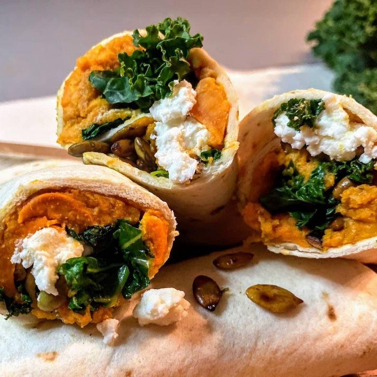 Sweet Potato and Kale Veggie Wrap