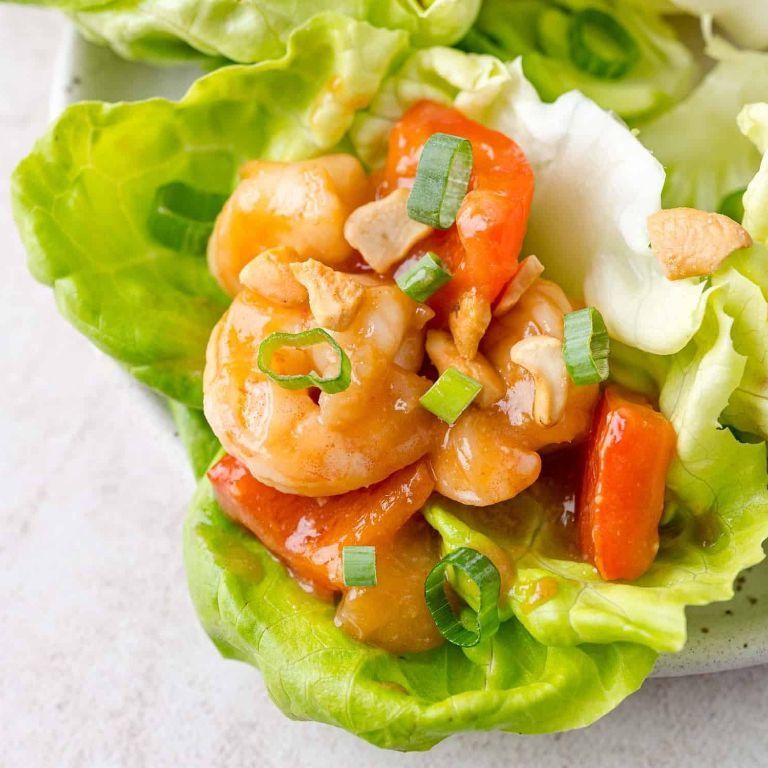 Sweet and Sour Shrimp Lettuce Wraps