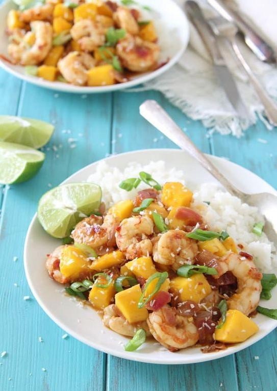 Sweet and Sour Shrimp with Mango Salsa