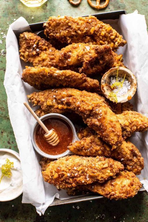 Sweet and Spicy Honey Mustard Breaded Chicken