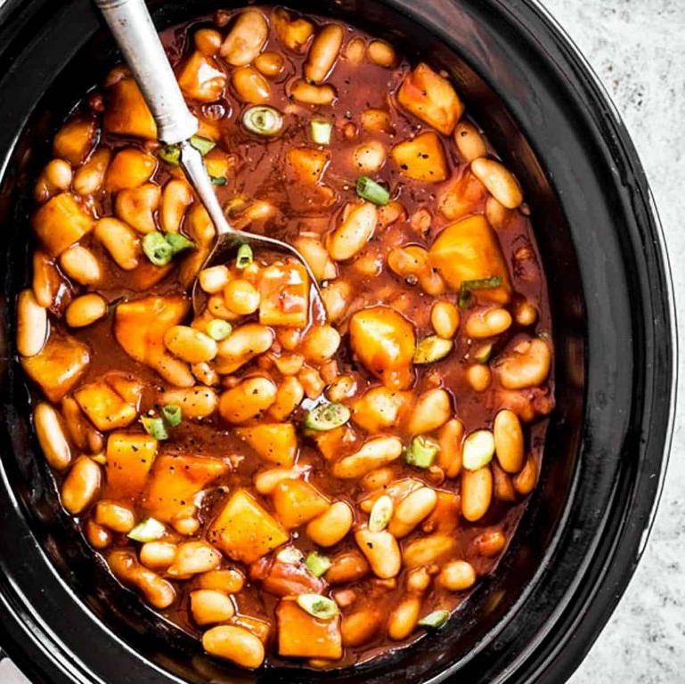 Sweet and Tangy Borracho Beans with Pineapple