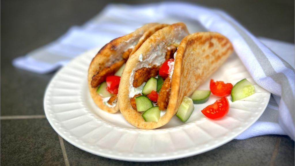 Tempeh Gyros with Tzatziki Sauce