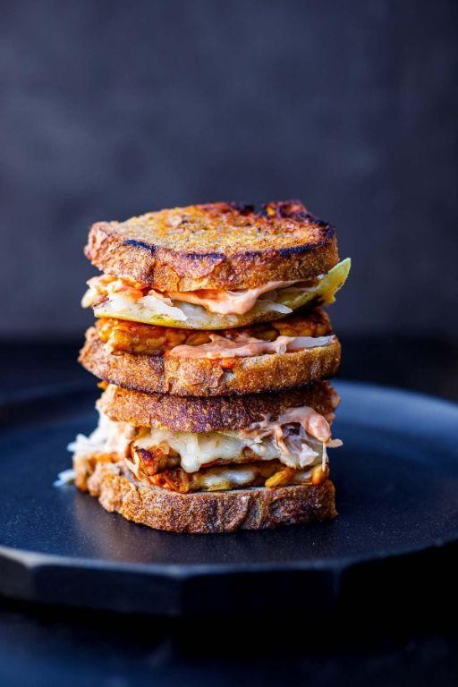 Tempeh Reuben Sandwich with Sauerkraut
