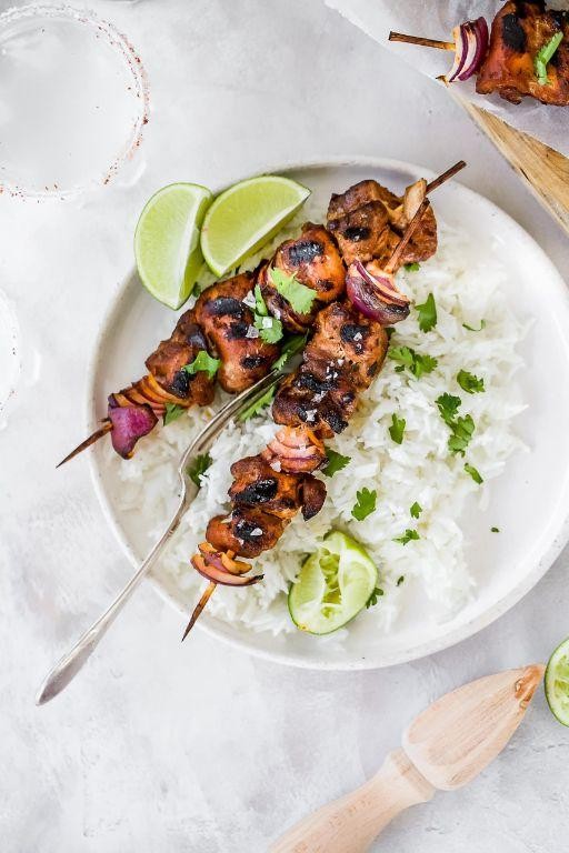 Tequila Lime Grilled Chicken Skewers