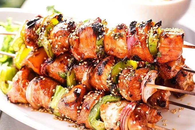 Teriyaki Chicken Pita Skewers