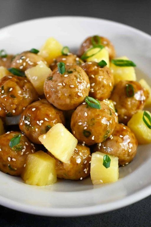 Teriyaki Meatballs with Pineapple Glaze
