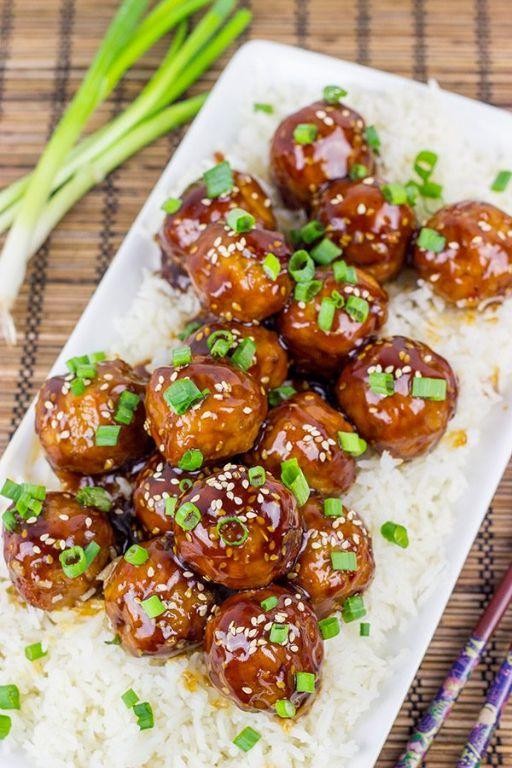 Teriyaki Meatballs with Sesame Glaze
