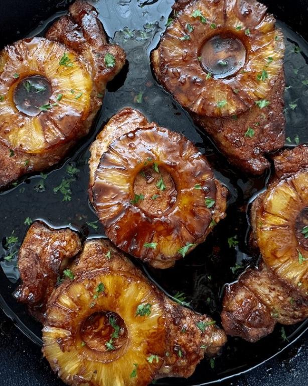 Teriyaki One Pan Pork Chops with Pineapple