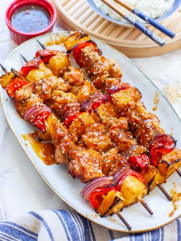 Teriyaki Pineapple Chicken Thigh Skewers