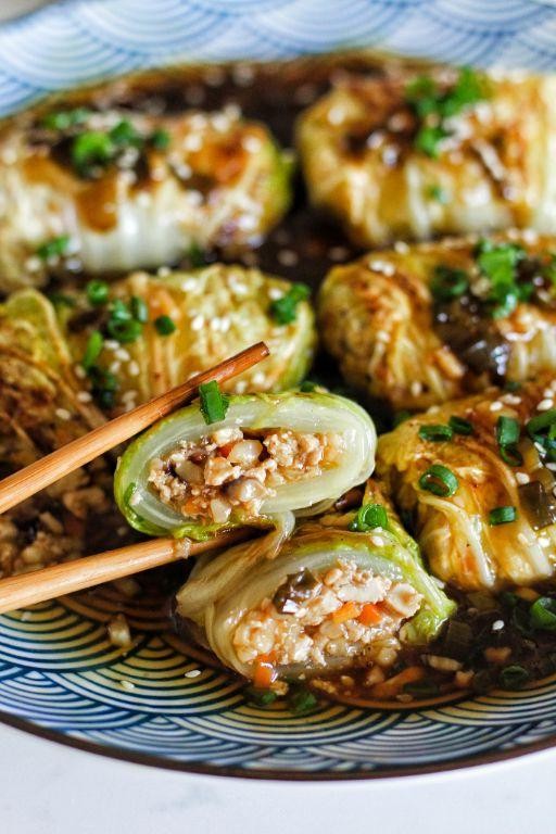Teriyaki Tofu Cabbage Wraps