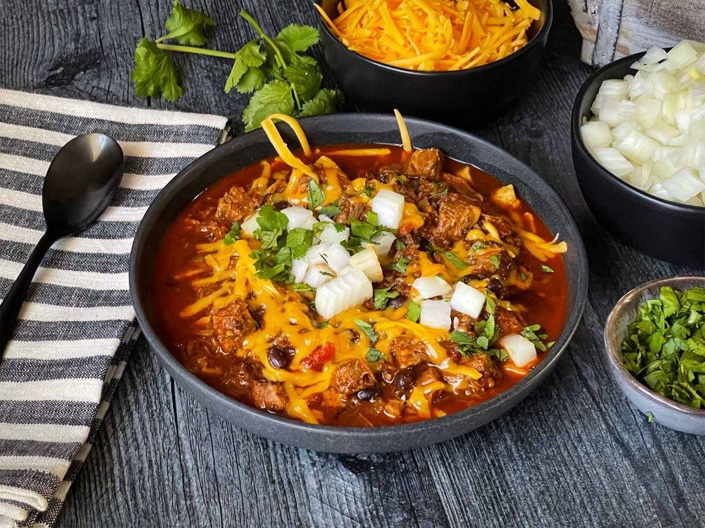 Texas Brisket Chili with Bourbon Glaze