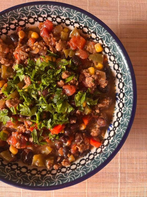 Texas Chili with Ground Turkey and Black Beans