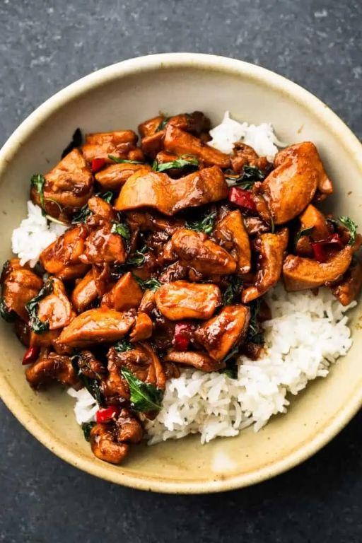 Thai Basil Fried Chicken Thighs