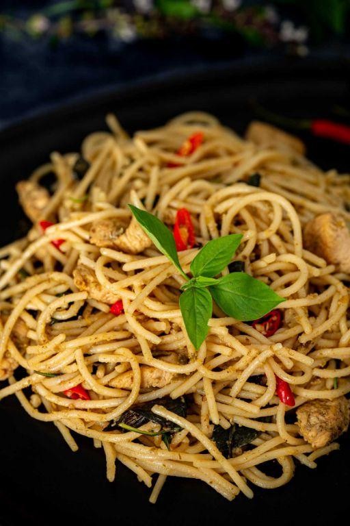 Thai Basil and Coconut Green Spaghetti