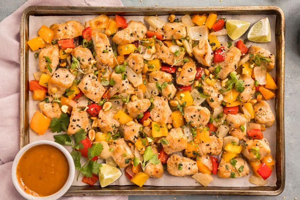 Thai Peanut Chicken and Vegetable Bake