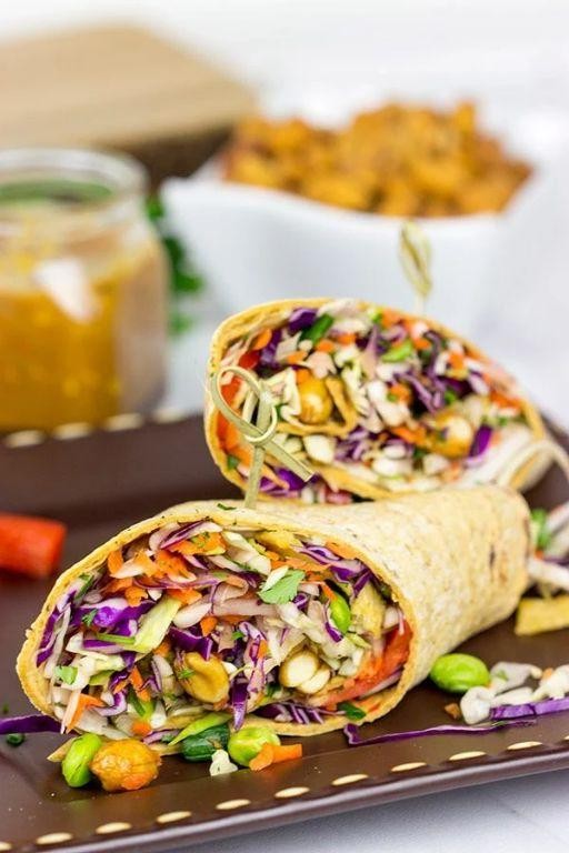 Thai Peanut Veggie Wrap with Rice Noodles